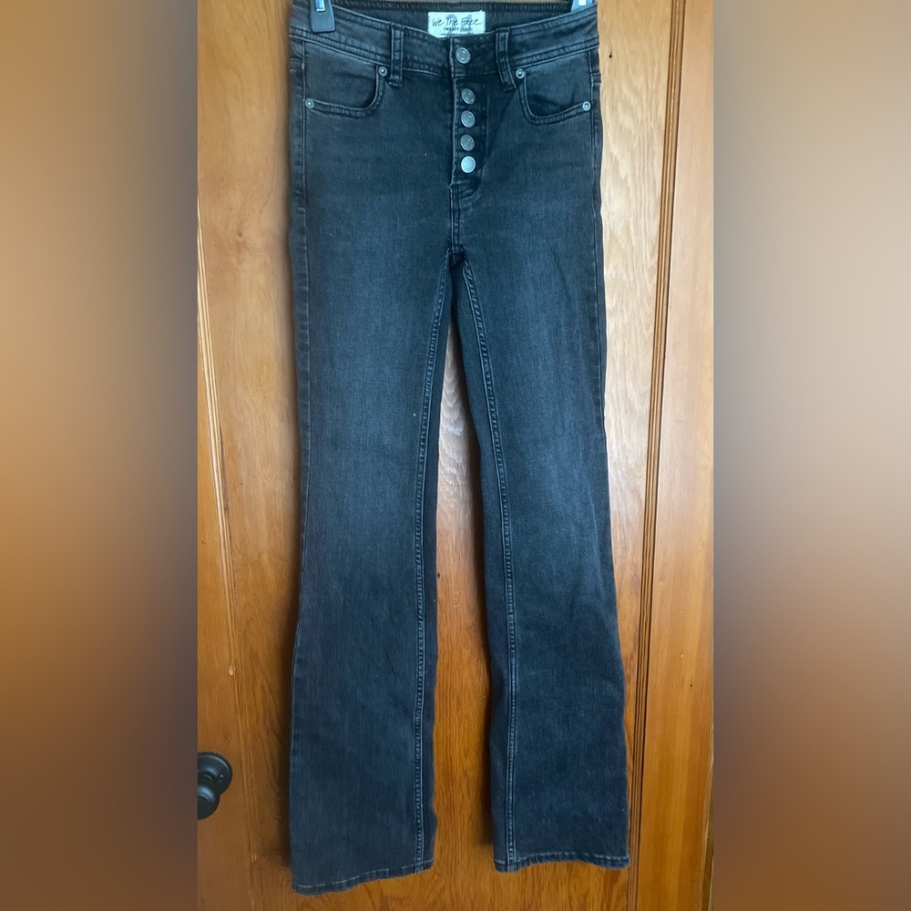 Free people black denim boot cut jeans